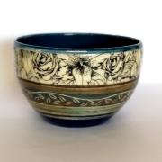 Bol bleu ocre rosier noir