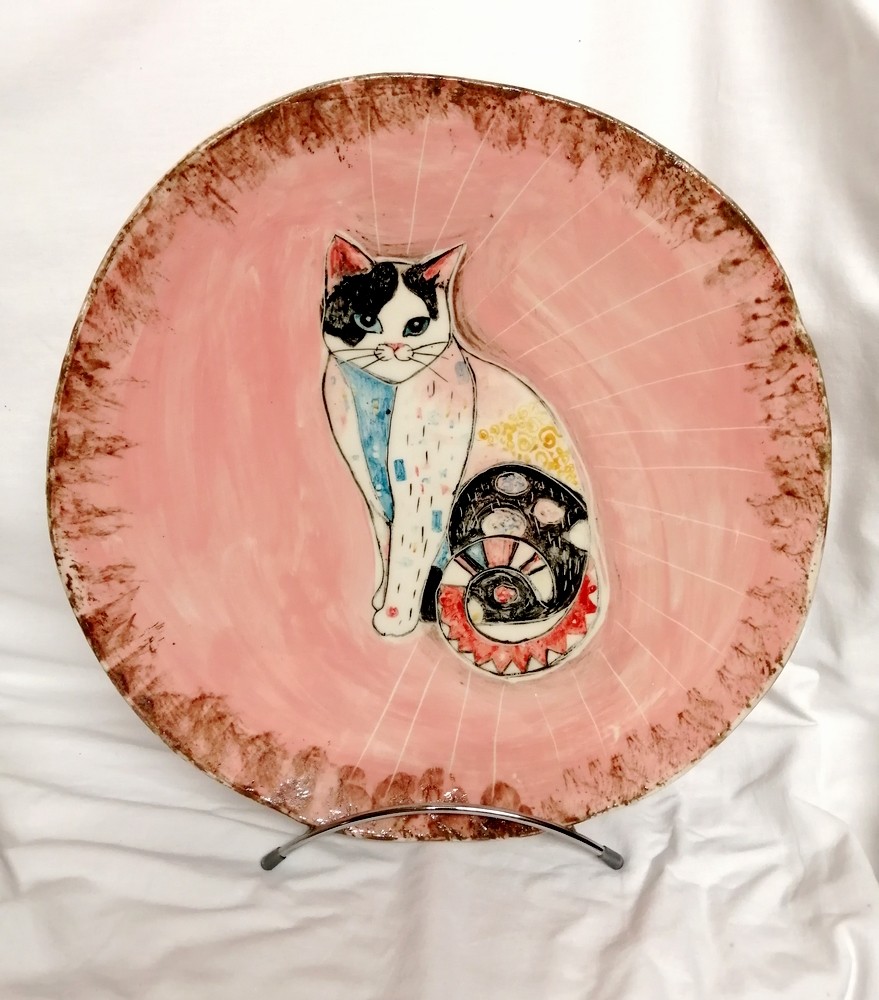 Chat klimt grand plat