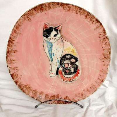 Chat klimt grand plat