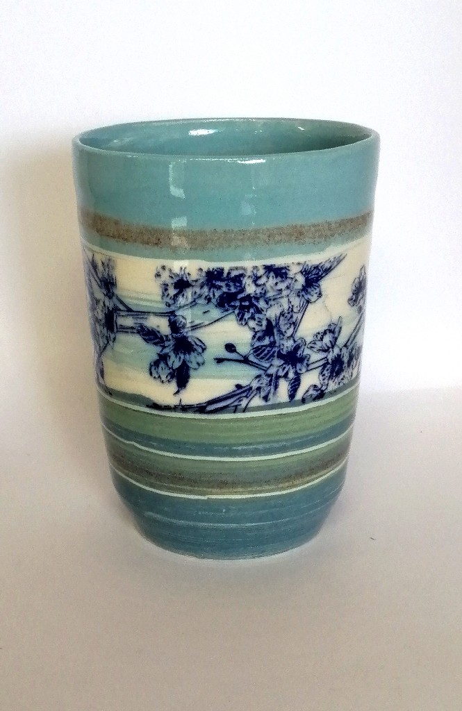 Grand mug bleu branches 07