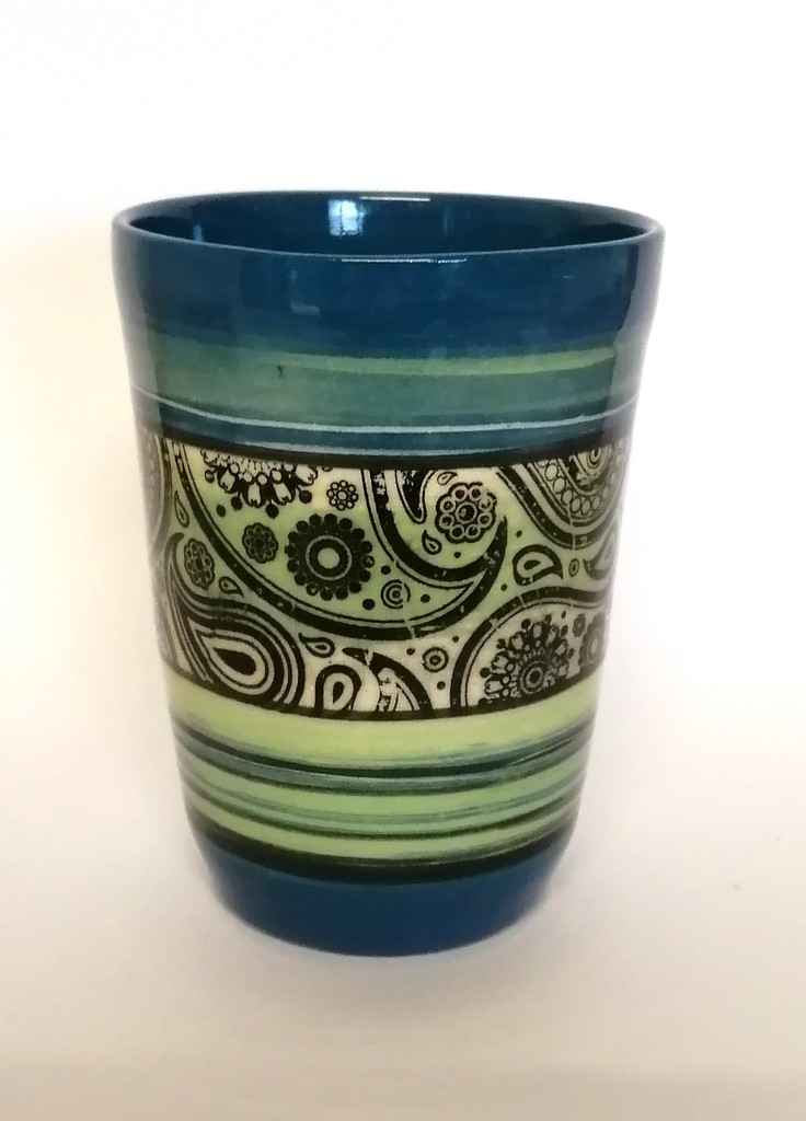 Grand mug bleu vert cachemire 01