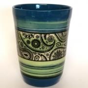 Grand mug bleu vert cachemire 01
