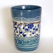 Grand mug bleu volutes 11