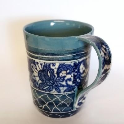 Mug à anse dentelle