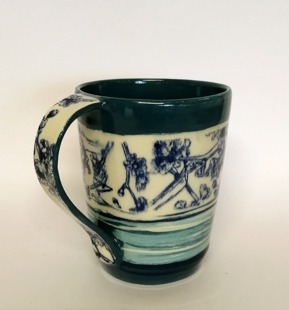 Mug bleu anse 01