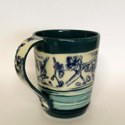 Mug bleu anse 01