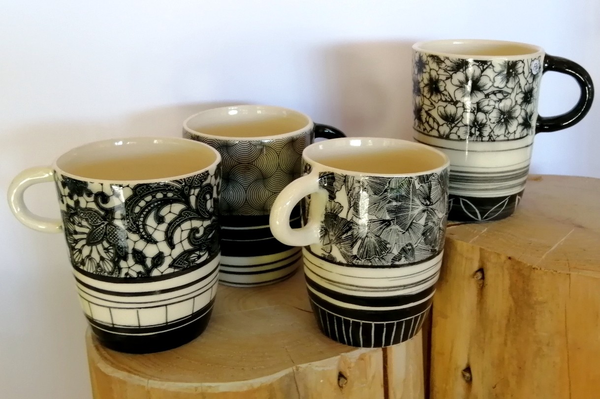 Mugs anse noir et blanc