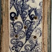 Porte savon bleu ocre blanc 02